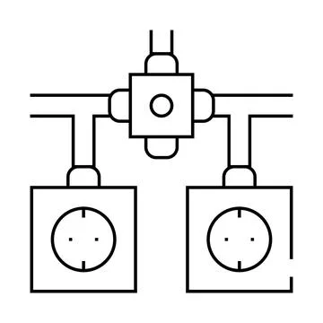 Installation of electrical socket line icon vector illustration Stock Illustration