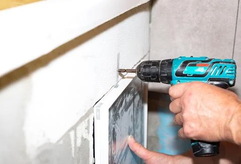Installation Empty space for shelf under the bath. Maintenance repair renov.. Stock Photos