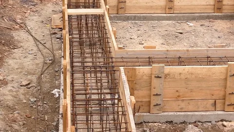 Installation of the foundation Stock Footage 82740371