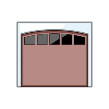 Installation garage door cartoon vector illustration Stock Illustration