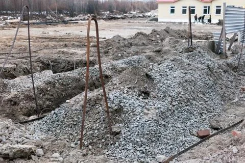 Installation of ground loop Stock Photos