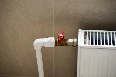 The installation of the heating system Stock Photos