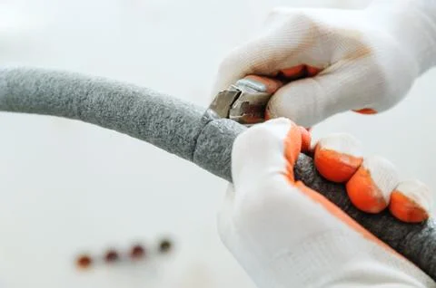 Installation of home heating. Stock Photos