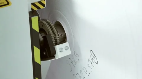 Installation Of Industiral Paper Roll of Digital Inkjet Printer Video stock 63452459