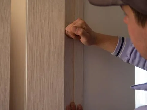 Installation of interior doors Stock Photos