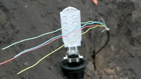 Installation of an Internet cable Stock Footage 98591524