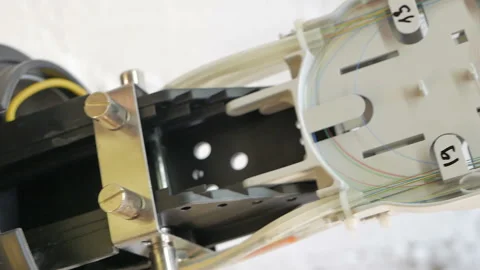 Installation of an Internet cable Stock Footage 114265310