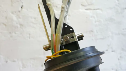 Installation of an Internet cable Stock Footage 114265465