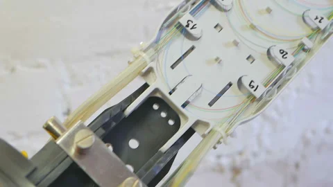 Installation of an Internet cable Stock Footage 114265642