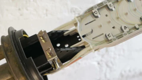 Installation of an Internet cable Stock Footage 114265789