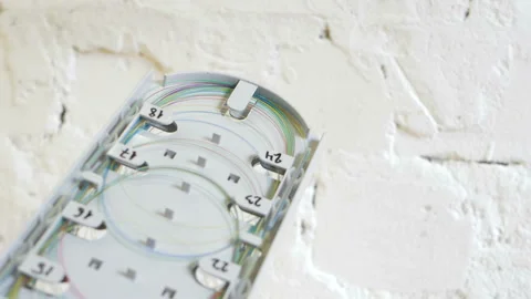 Installation of an Internet cable Stock Footage 114265903