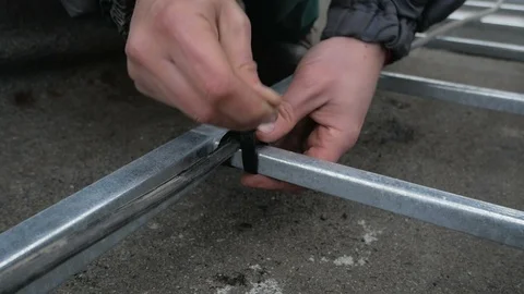 Installation of an Internet cable Stock Footage 126955873