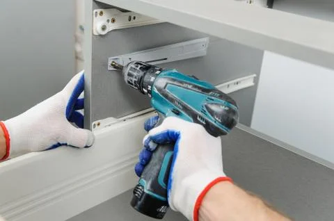 Installation of kitchen. Stock Photos