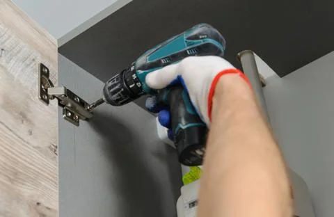 Installation of kitchen. Stock Photos