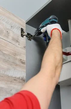 Installation of kitchen. Stock Photos