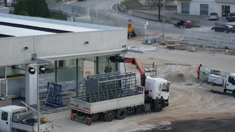 Installation of a large window Video stock 143859385