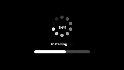 Installation Loading Progress Bar, System Update Percentage Indicator Stock Footage 313460099