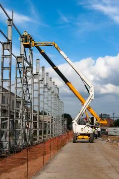 Installation of metal structures Stock Photos