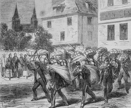 Installation of mobile guards in Metz, the illustrious universe, editor Miche Stock Illustration