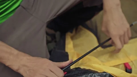 Installation of modular tent from elements Video stock 161959303