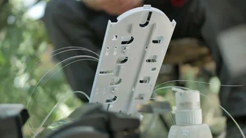 Installation of network media converters Stock Footage 112241939