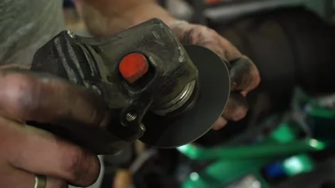 Installation of new engine cover and paw seals Stock Footage 325768425