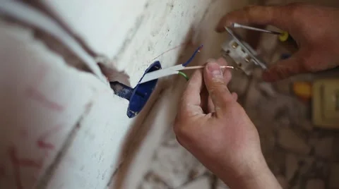 Installation of outlet Stock Footage 61651876