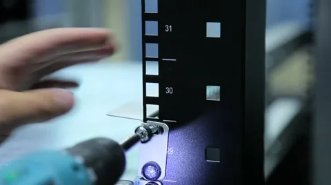 Installation of parts in the server room Stock Footage 68647388