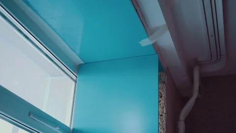 Installation of plastic windowsill in the house Stock Footage 81501674