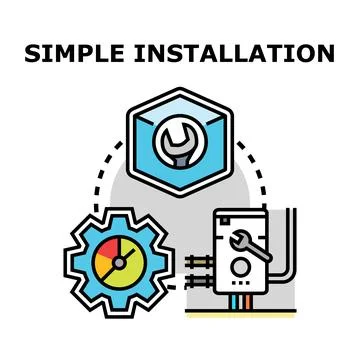 Installation process setting up system maintenance concept 库存插图