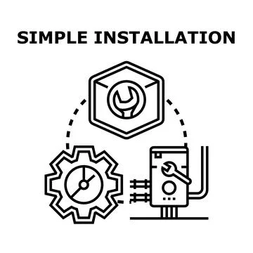 Installation process setting up system maintenance concept Stockillustratie