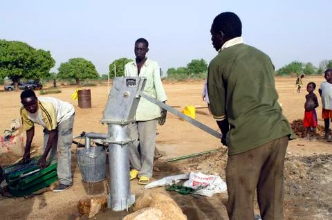 Installation of a pump Stock Photos