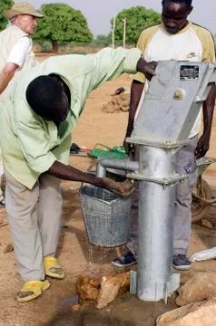 Installation of a pump Stock Photos
