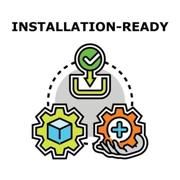 Installation ready concept with package and setup icons イラスト素材