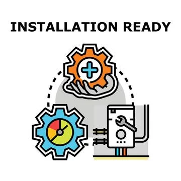Installation ready concept for service and setting up Stock Illustration