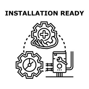 Installation ready concept for service and setting up Stock Illustration