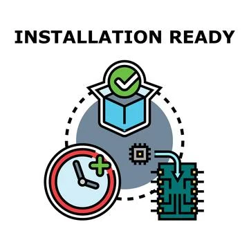 Installation ready concept vector icon illustration 库存插图