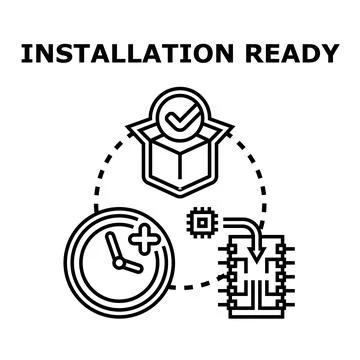 Installation ready concept vector icon illustration 库存插图