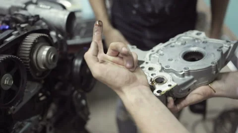 Installation serviceable parts in engine Stock Footage 68012582