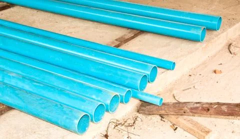 Installation of sewer. Stock Photos