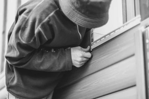 Installation of siding Stock Photos