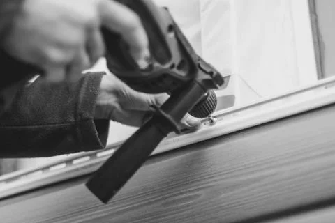 Installation of siding Stock Photos