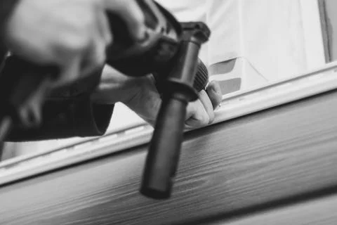 Installation of siding Stock Photos