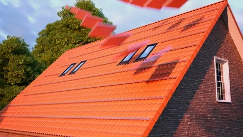 Installation of Solar Panels on Rooftop for Sustainable Energy Stock Footage 288977449