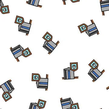 Installation of storage tank vector seamless pattern Illustrazione stock