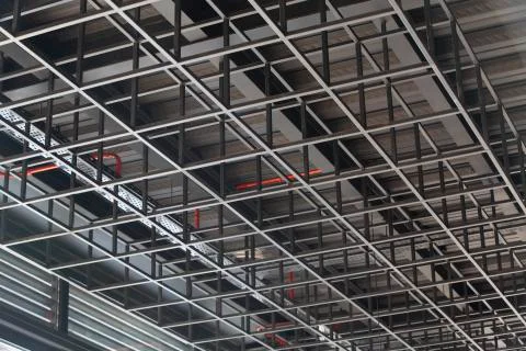 Installation of suspended ceilings. Stock Photos