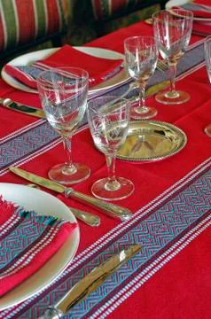 Installation of a table Stock Photos