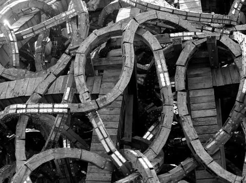 The installation universal Mind is the work of Nikolay Polissky Stock Photos