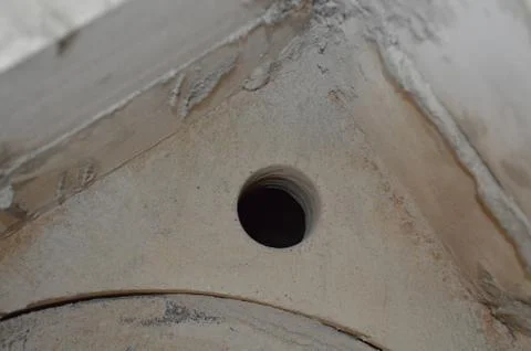 Installation of ventilation in the cellar Fotos de archivo