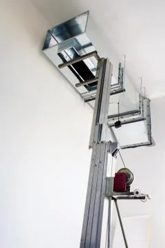 Installation of ventilation ducts Stock Photos